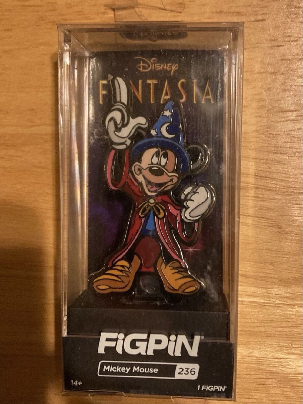 Vintage Disney  Fantasia Sorcerer Mickey FiGPiN Enamel Pin - Blue, Red, Yellow
